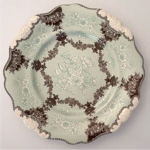 Anthropologie Plates Vintage Set of 2 Etruscan Festoon Blue
